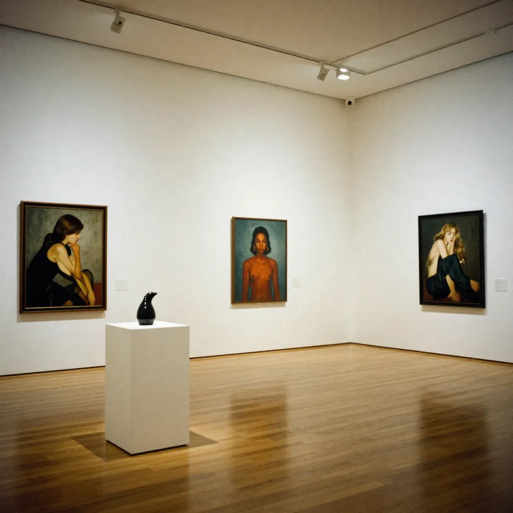 Modern sculpture installation
